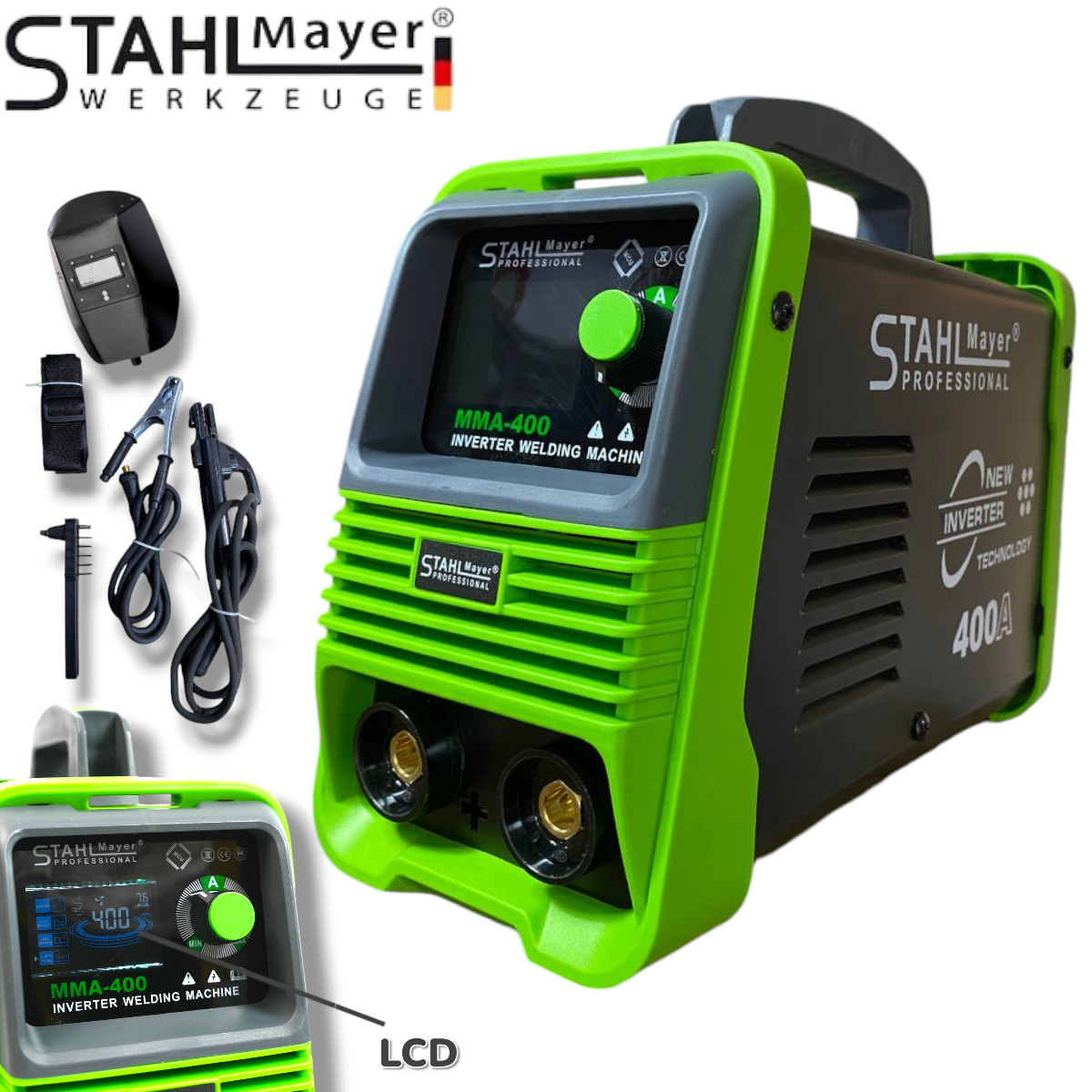 Ηλεκτροκόλληση inverter 400Α StahlMayer με Οθόνη LCD