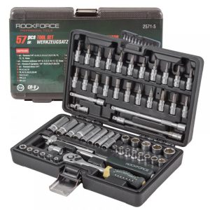 RockForce 1/4" εξάγωνα καρυδάκια - μύτες 57 τεμάχια
