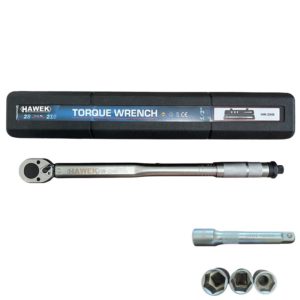 Δυναμόκλειδο 1/2" 28-210Nm, με καρυδάκια και προέκταση, HAWEK