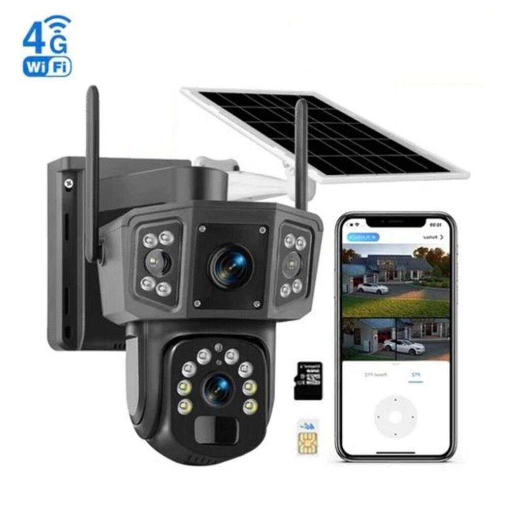 dvoina vunshna solarna 4g kamera v380 s sim karta 64gb karta pamet IMAGE01